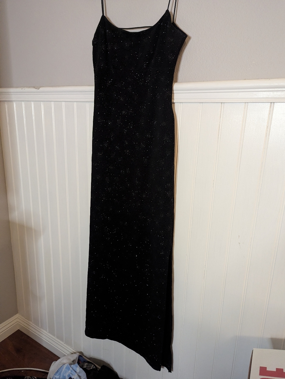 Super Sexy Black Sparkly Strappy Backless 90s Dress